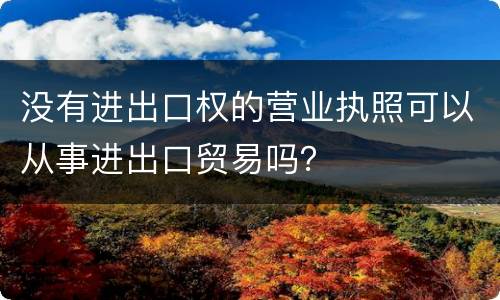 没有进出口权的营业执照可以从事进出口贸易吗？