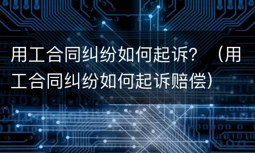 用工合同纠纷如何起诉？（用工合同纠纷如何起诉赔偿）