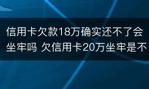信用卡欠款18万确实还不了会坐牢吗 欠信用卡20万坐牢是不是还了就可以出来了