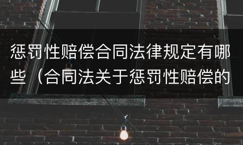 惩罚性赔偿合同法律规定有哪些（合同法关于惩罚性赔偿的规定）