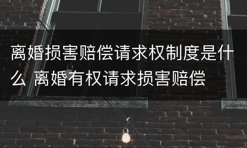 离婚损害赔偿请求权制度是什么 离婚有权请求损害赔偿