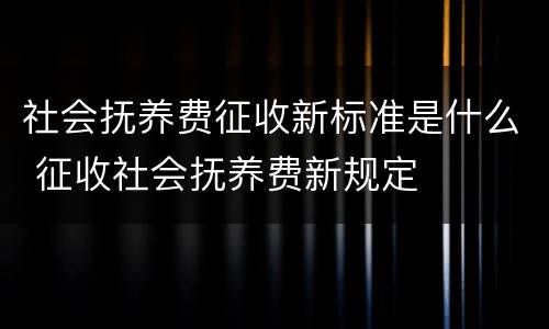 社会抚养费征收新标准是什么 征收社会抚养费新规定