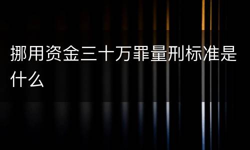 挪用资金三十万罪量刑标准是什么