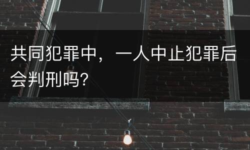 共同犯罪中，一人中止犯罪后会判刑吗？