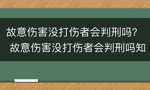 故意伤害没打伤者会判刑吗？ 故意伤害没打伤者会判刑吗知乎