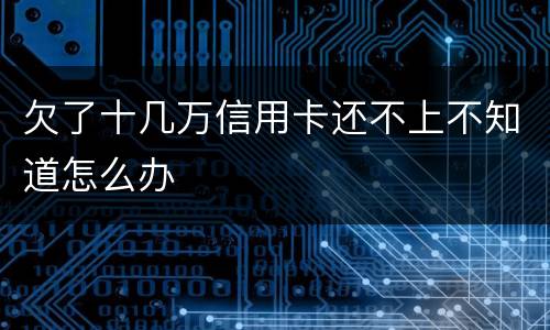 欠了十几万信用卡还不上不知道怎么办