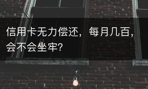 信用卡无力偿还，每月几百，会不会坐牢？