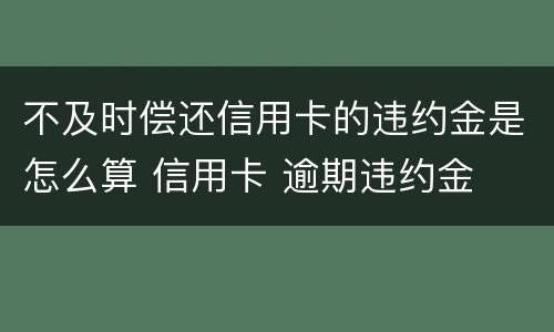 不及时偿还信用卡的违约金是怎么算 信用卡 逾期违约金