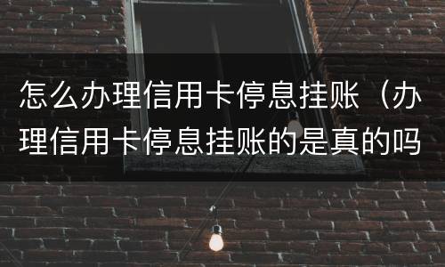 怎么办理信用卡停息挂账（办理信用卡停息挂账的是真的吗）