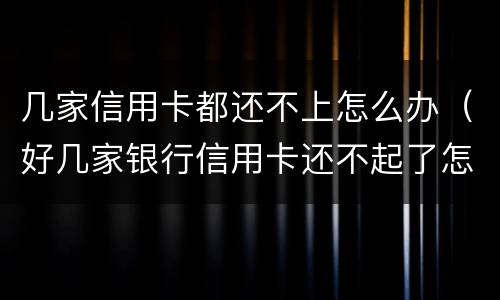 几家信用卡都还不上怎么办（好几家银行信用卡还不起了怎么办）