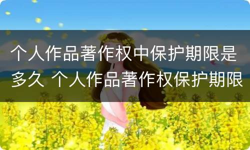 个人作品著作权中保护期限是多久 个人作品著作权保护期限为