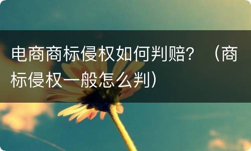 电商商标侵权如何判赔？（商标侵权一般怎么判）