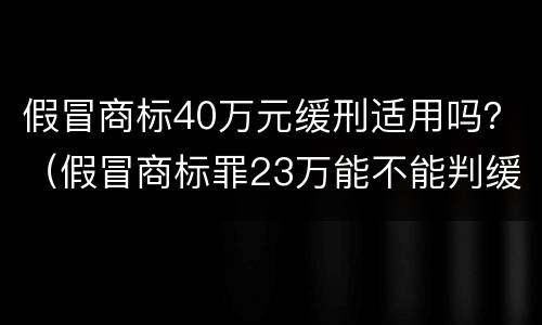 假冒商标40万元缓刑适用吗？（假冒商标罪23万能不能判缓刑）