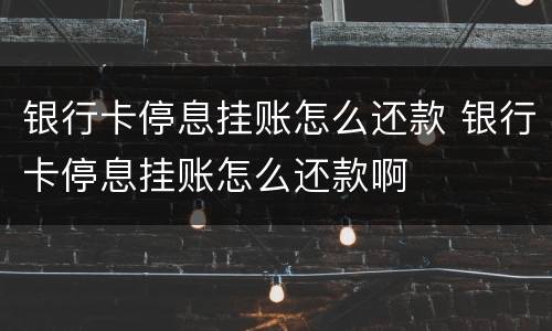 银行卡停息挂账怎么还款 银行卡停息挂账怎么还款啊