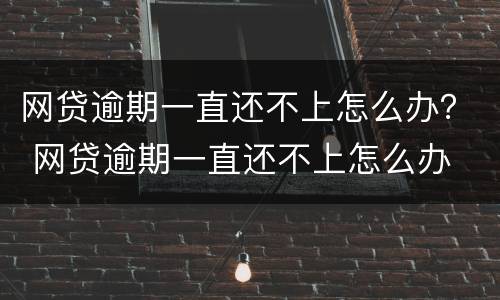 网贷逾期一直还不上怎么办？ 网贷逾期一直还不上怎么办