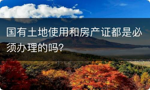 国有土地使用和房产证都是必须办理的吗？