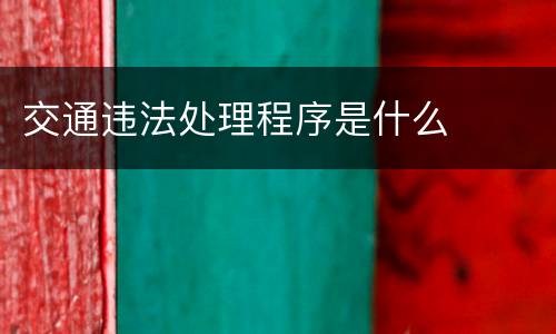交通违法处理程序是什么
