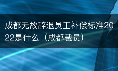 成都无故辞退员工补偿标准2022是什么（成都裁员）