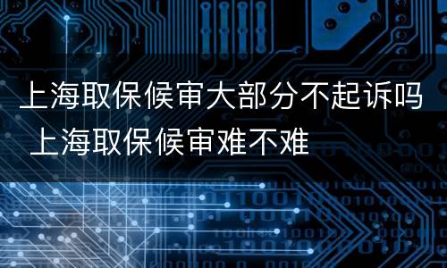 上海取保候审大部分不起诉吗 上海取保候审难不难