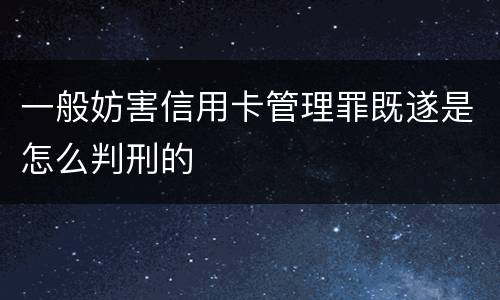 一般妨害信用卡管理罪既遂是怎么判刑的