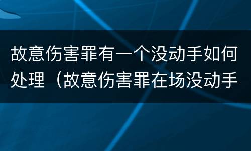 故意伤害罪有一个没动手如何处理（故意伤害罪在场没动手）