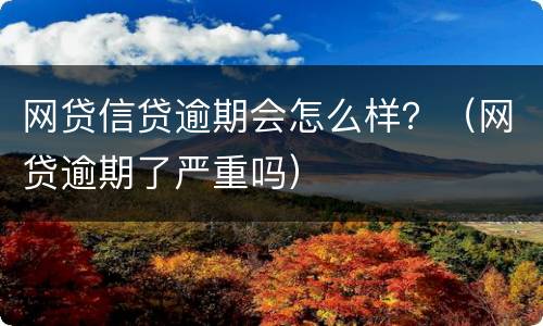 网贷信贷逾期会怎么样？（网贷逾期了严重吗）