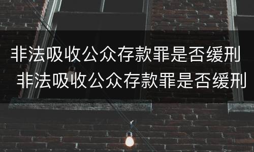 非法吸收公众存款罪是否缓刑 非法吸收公众存款罪是否缓刑了