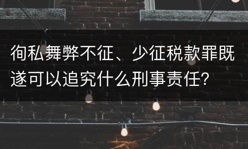 徇私舞弊不征、少征税款罪既遂可以追究什么刑事责任？