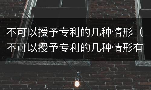 不可以授予专利的几种情形（不可以授予专利的几种情形有）