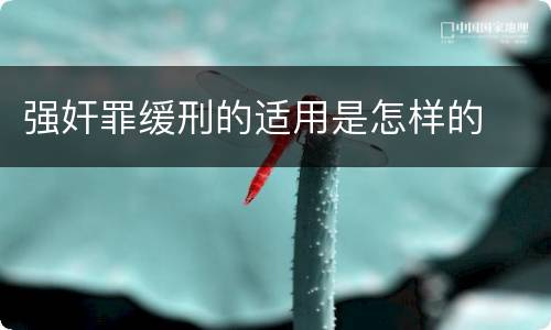 强奸罪缓刑的适用是怎样的