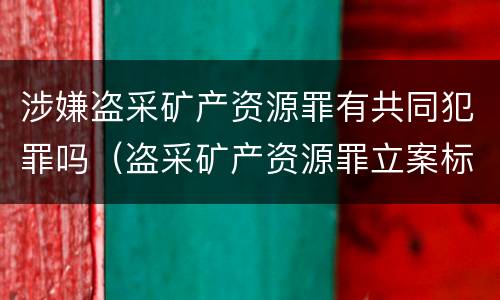 涉嫌盗采矿产资源罪有共同犯罪吗（盗采矿产资源罪立案标准）