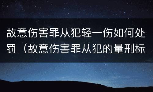 故意伤害罪从犯轻一伤如何处罚（故意伤害罪从犯的量刑标准）