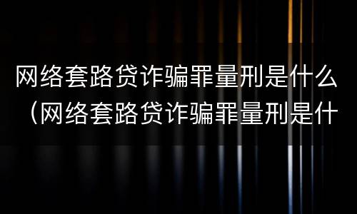 网络套路贷诈骗罪量刑是什么（网络套路贷诈骗罪量刑是什么情况）