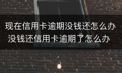 现在信用卡逾期没钱还怎么办 没钱还信用卡逾期了怎么办