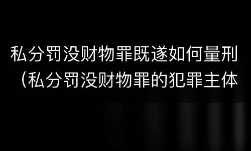私分罚没财物罪既遂如何量刑（私分罚没财物罪的犯罪主体）
