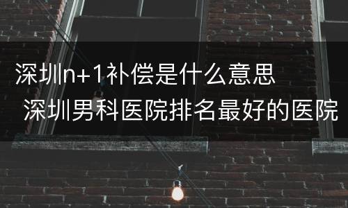 深圳n+1补偿是什么意思 深圳男科医院排名最好的医院