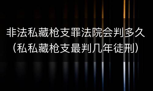 非法私藏枪支罪法院会判多久（私私藏枪支最判几年徒刑）
