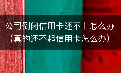 公司倒闭信用卡还不上怎么办（真的还不起信用卡怎么办）