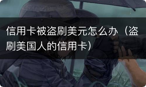 信用卡被盗刷美元怎么办（盗刷美国人的信用卡）