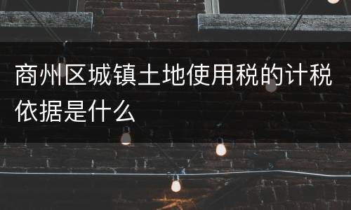 商州区城镇土地使用税的计税依据是什么