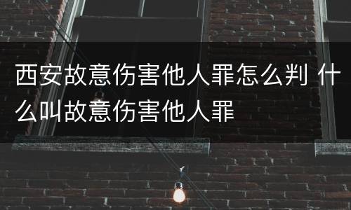 西安故意伤害他人罪怎么判 什么叫故意伤害他人罪