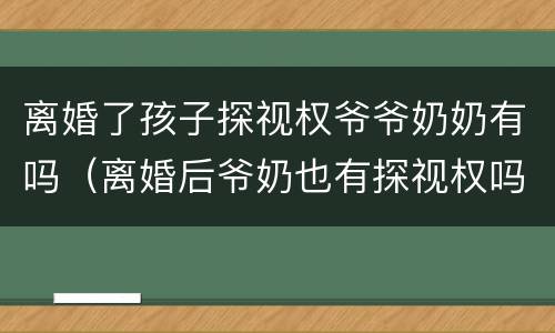 离婚了孩子探视权爷爷奶奶有吗（离婚后爷奶也有探视权吗）