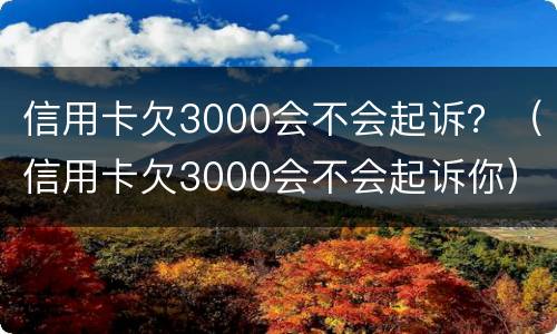 信用卡欠3000会不会起诉？（信用卡欠3000会不会起诉你）