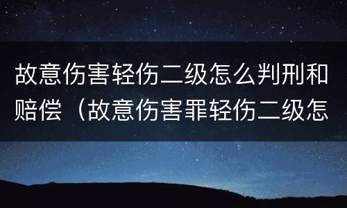 故意伤害轻伤二级怎么判刑和赔偿（故意伤害罪轻伤二级怎样判刑）