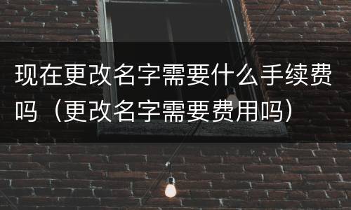 现在更改名字需要什么手续费吗（更改名字需要费用吗）