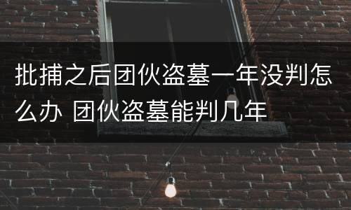 批捕之后团伙盗墓一年没判怎么办 团伙盗墓能判几年