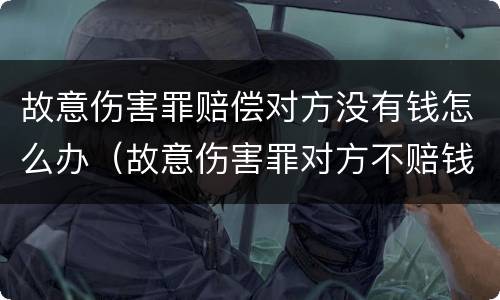 故意伤害罪赔偿对方没有钱怎么办（故意伤害罪对方不赔钱怎么办）