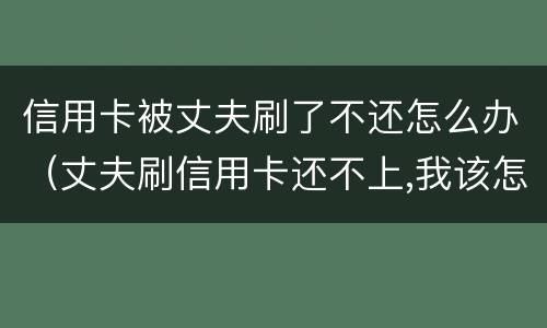 信用卡被丈夫刷了不还怎么办（丈夫刷信用卡还不上,我该怎么办）