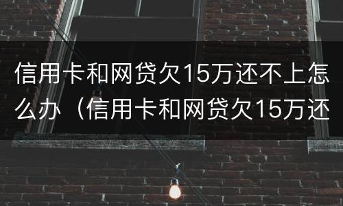 信用卡和网贷欠15万还不上怎么办（信用卡和网贷欠15万还不上怎么办呢）