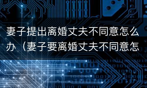妻子提出离婚丈夫不同意怎么办（妻子要离婚丈夫不同意怎么办）